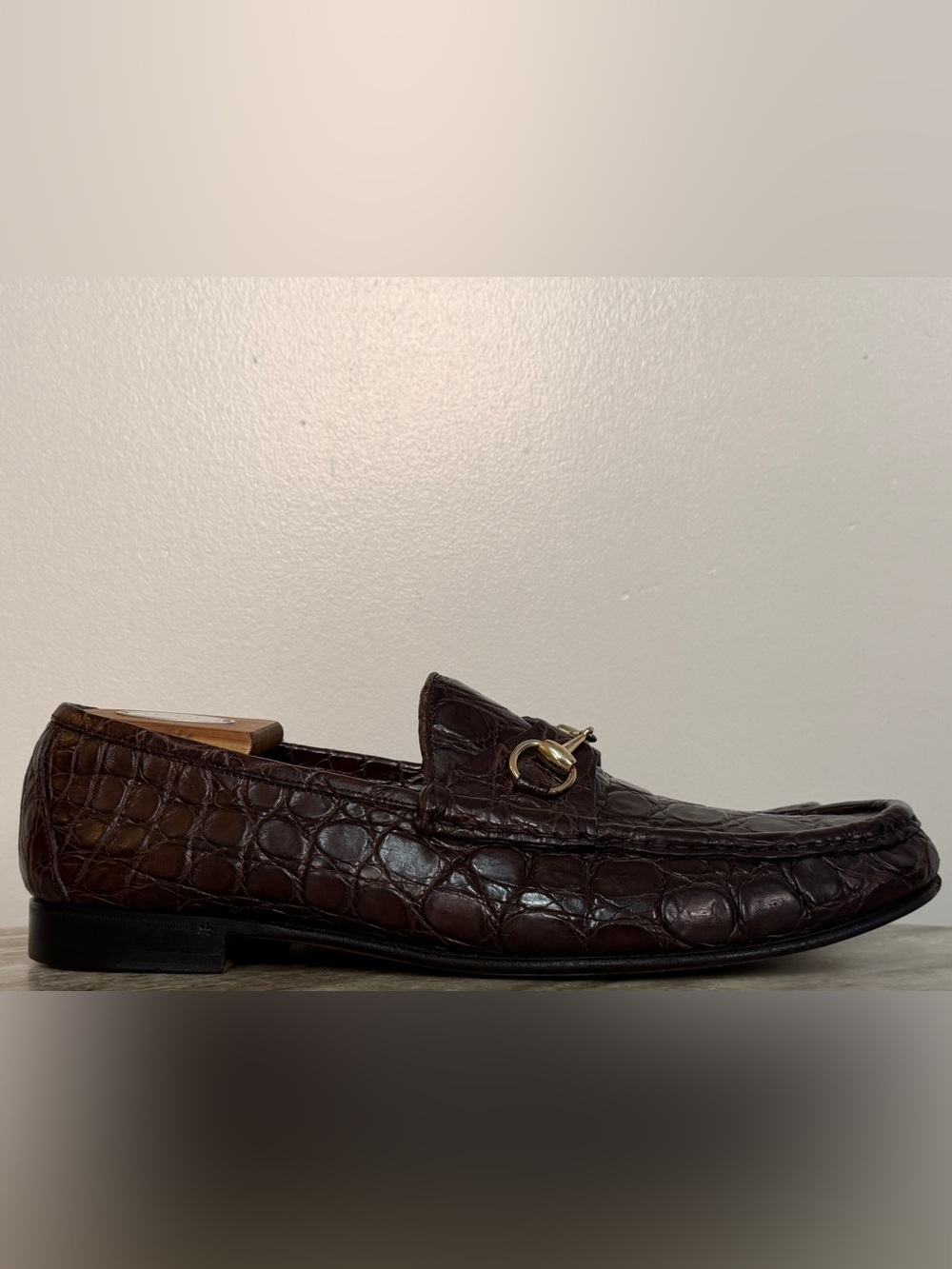 GUCCI CROCODILE LOAFERS BROWN HORSEBIT 1953 11.5/12US $4000 ALLIGATOR - Picture 2 of 11